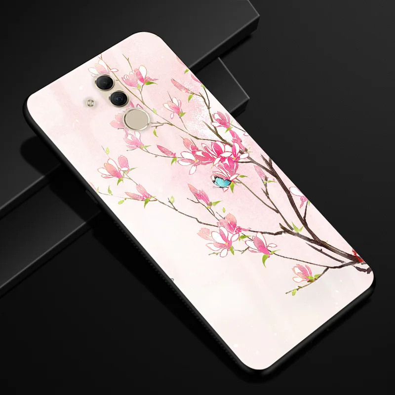 39 Для huawei mate 20 lite чехол Чехол из закаленного стекла для телефона черный ТПУ бампер чехол для huawei mate 20 lite стеклянная крышка mate 20 lite - Цвет: 39