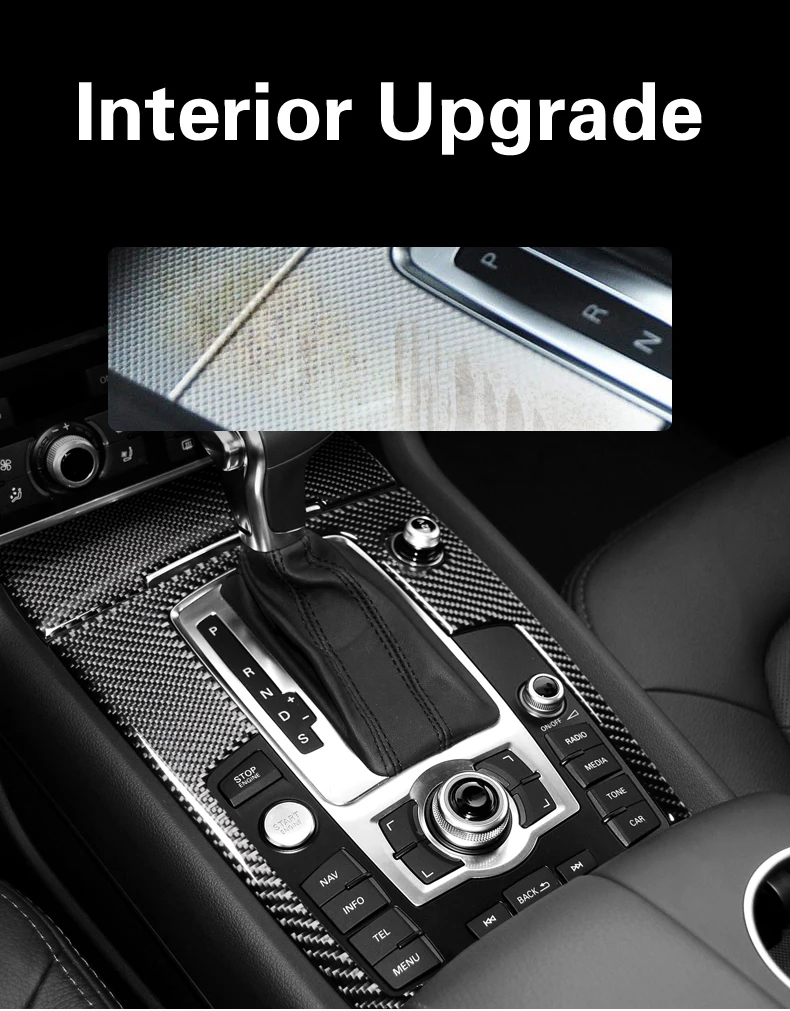 TPIC для Audi Q7 2008-, углеродное волокно, кнопка памяти, панель, накладка, автомобильные наклейки и наклейки, аксессуары для интерьера