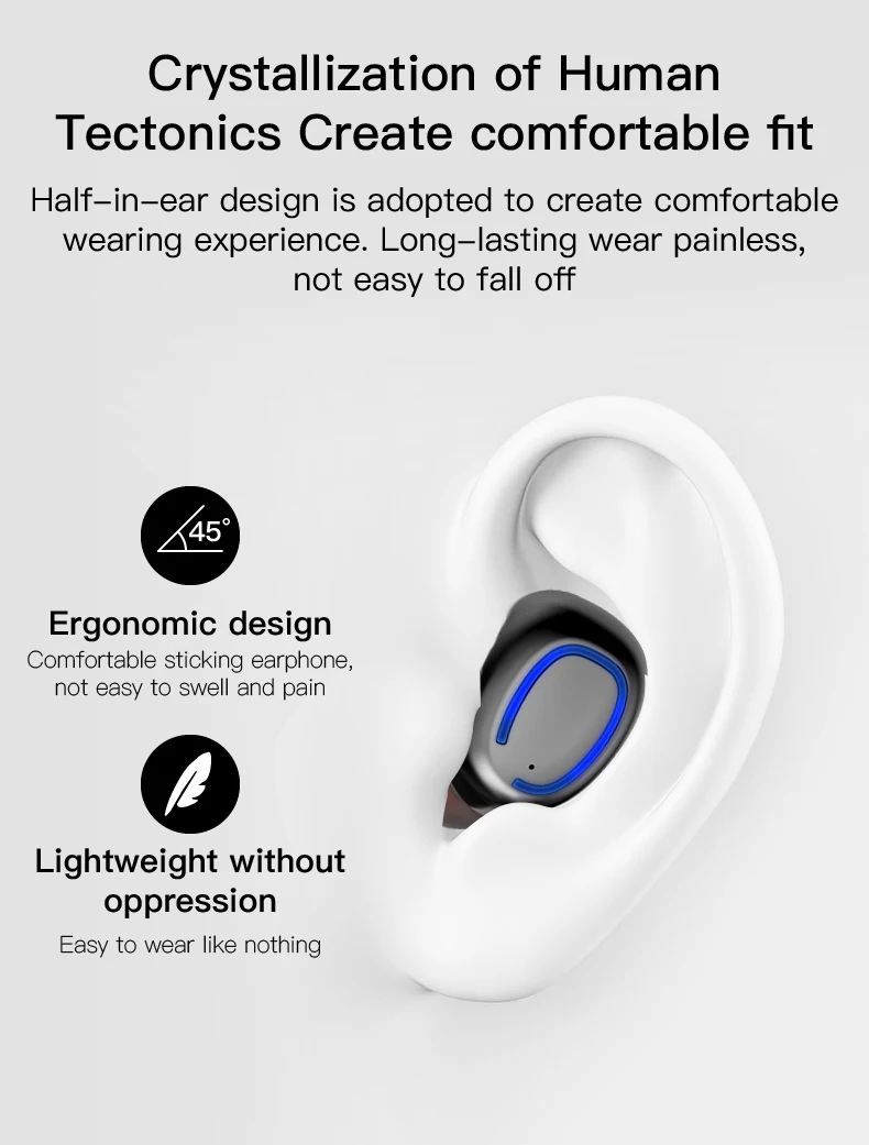 

YMJ TWS 5.0 Bluetooth headphone 3D stereo wireless earphone with dual microphone Mini Stereo Bluetooth Earphone