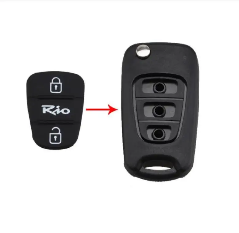 Резиновая накладка на 3 кнопки для дистанционного ключа Hyundai I10 I20 I30 IX35 Kia K2 K5 rio 2