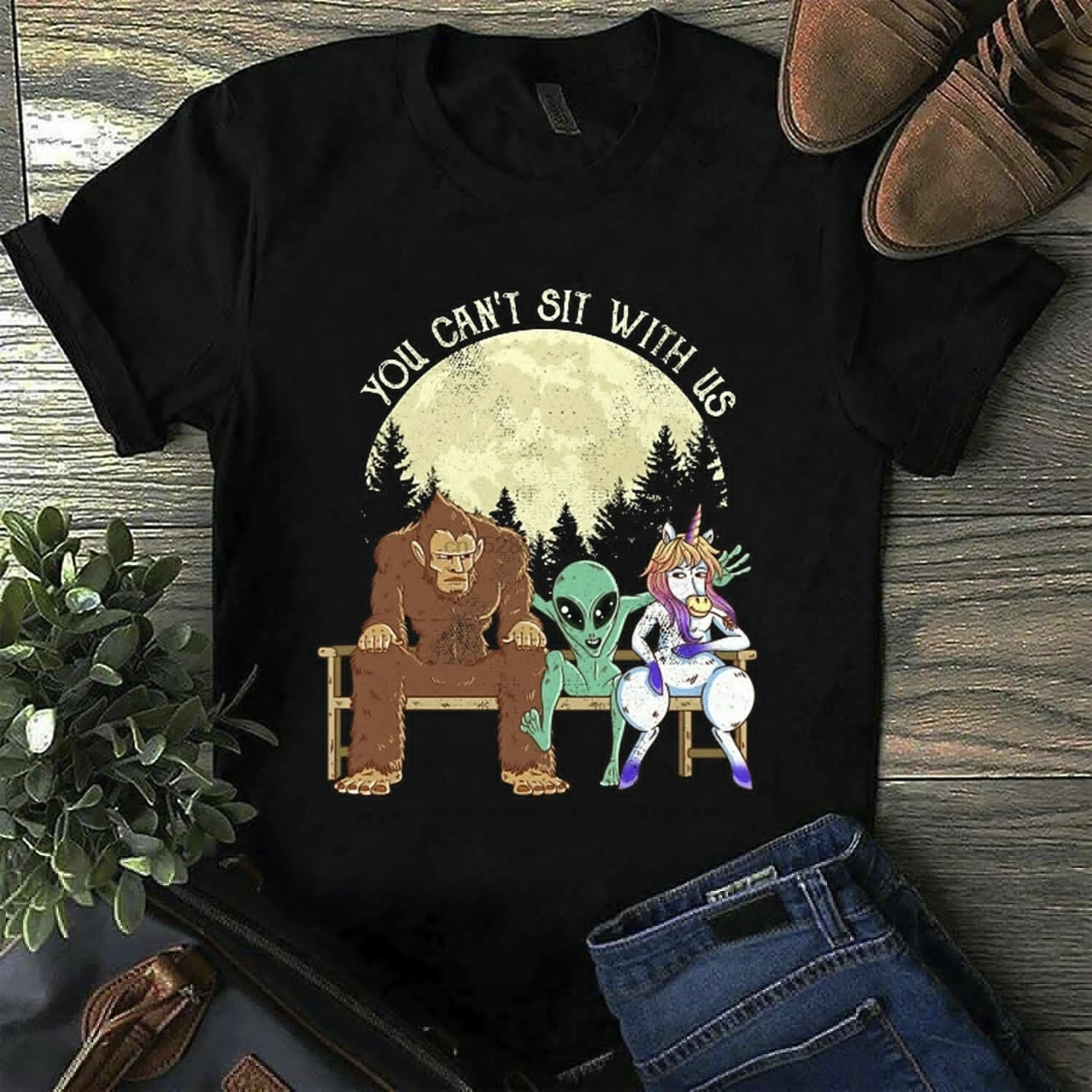Bigfoot инопланетянин и единорог вы можете & #39T сидеть с нами Мужчины #39S черная