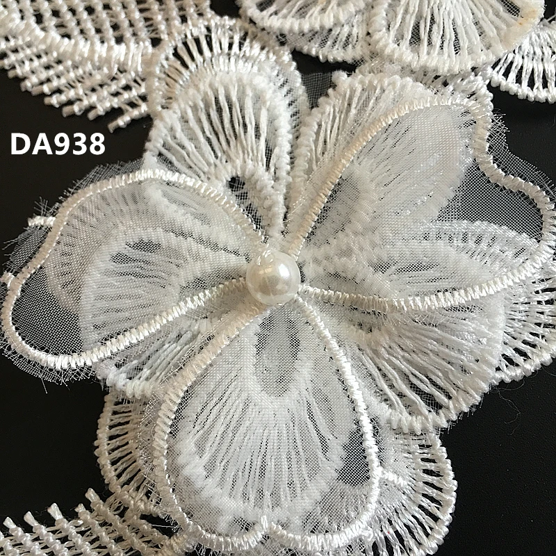 ASHION 1 зеркальная пара 4 стиля Стразы белая аппликация из кружева 3D свадебные кружевные цветы вышитые платья кружевные мотивы Venise кружева