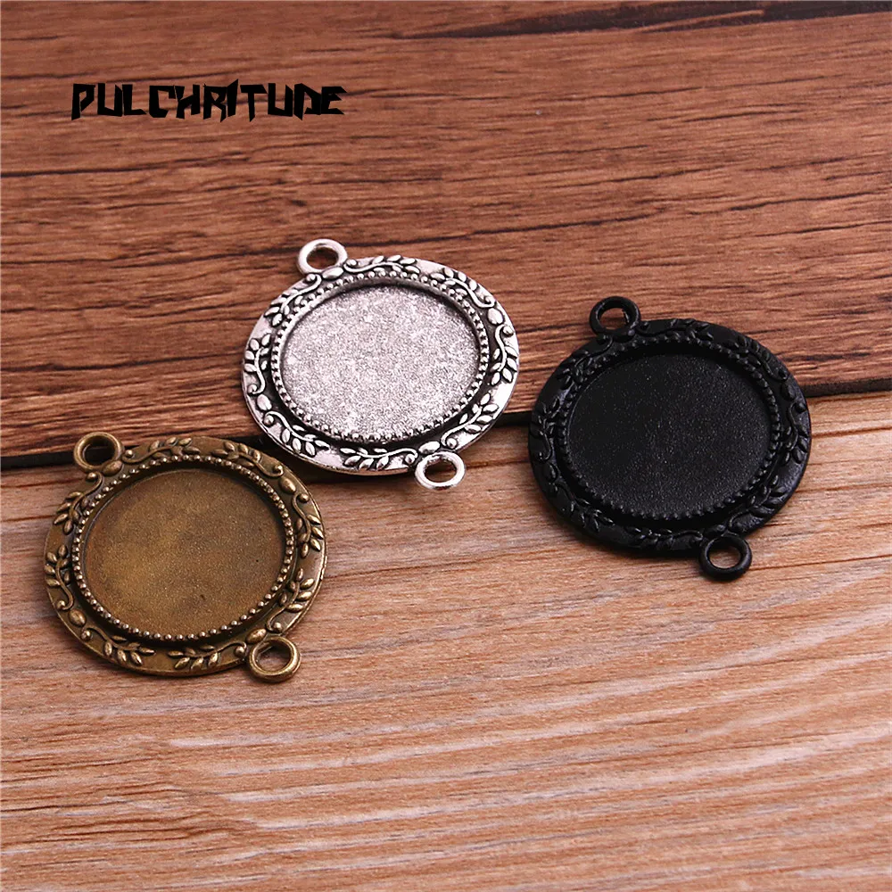 PULCHRITUDE 6 шт./лот, металлическая трендовая Камея Diplopore, круглый кабошон, подвеска, установка, Пустые Подвески для изготовления ювелирных изделий T6426