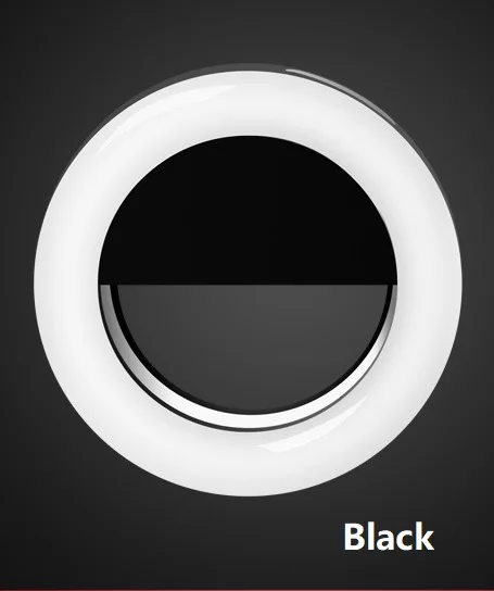 Black Универсальный USB зарядный телефонный светильник селфи портативная Вспышка светодиодная камера для iphone XS MAX с регулируемой яркостью Улучшенная фотография Мобильная вспышка - Цвет: Black