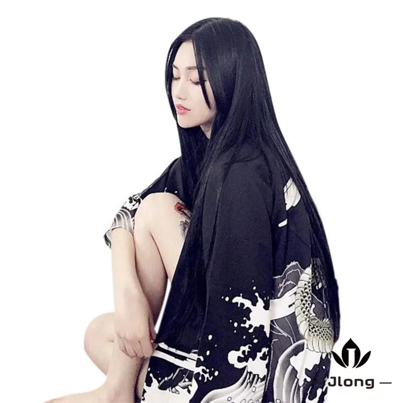 Кимоно в японском винтажном стиле Харадзюку шифоновый кардиган с принтом волн и