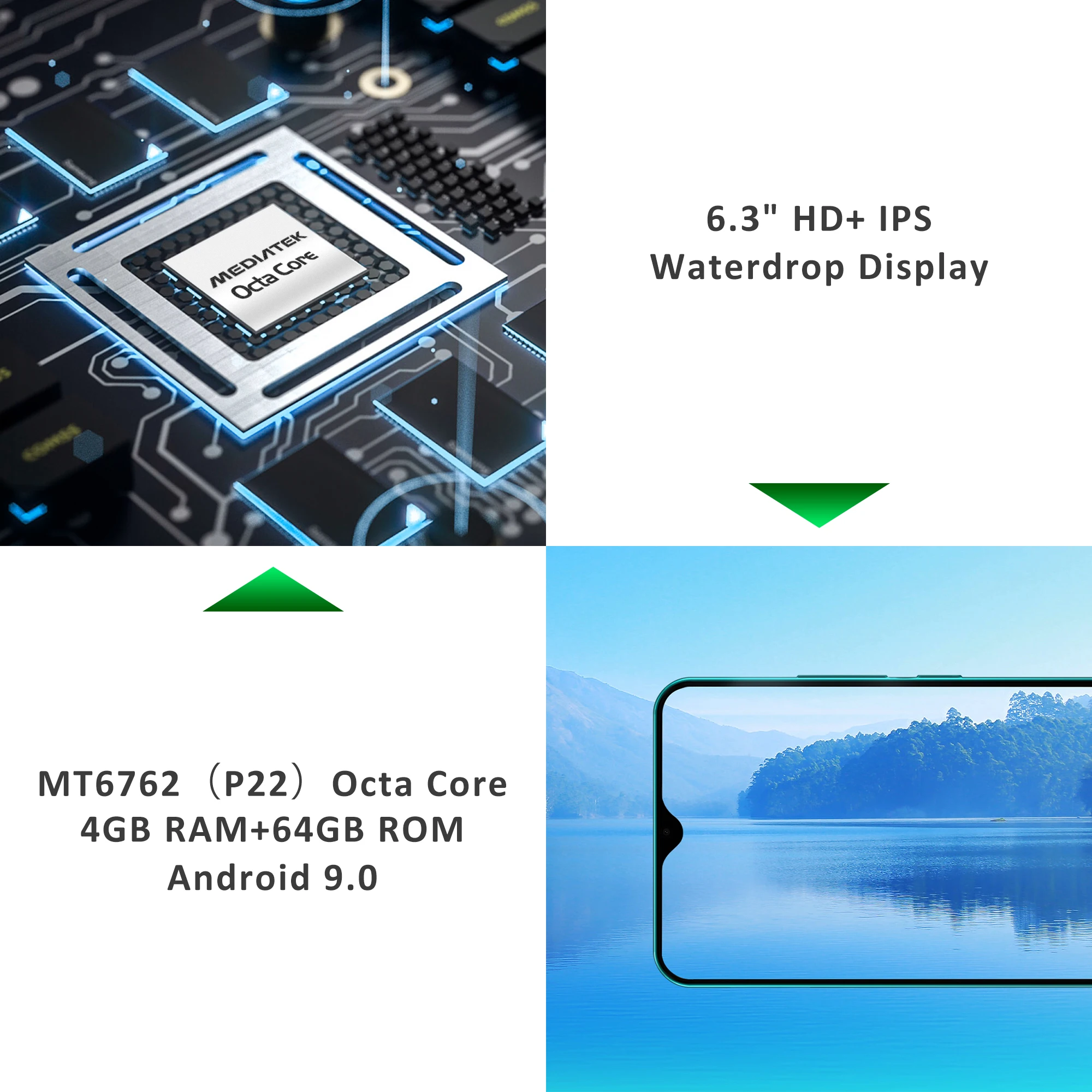 Мобильный телефон LEAGOO S11 Android 9.0 6 3 дюймовый полноэкранный дисплей Waterdrop 8 Мп+13 Мп 4