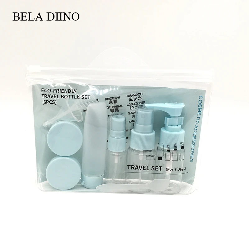 11PCS Empty Plastic Travel Bottle Kit Set Makeup Cosmetic Containers Perfume Atomizer 30ml Spray Bottles Shampoo Tube Cream Jar | Красота и