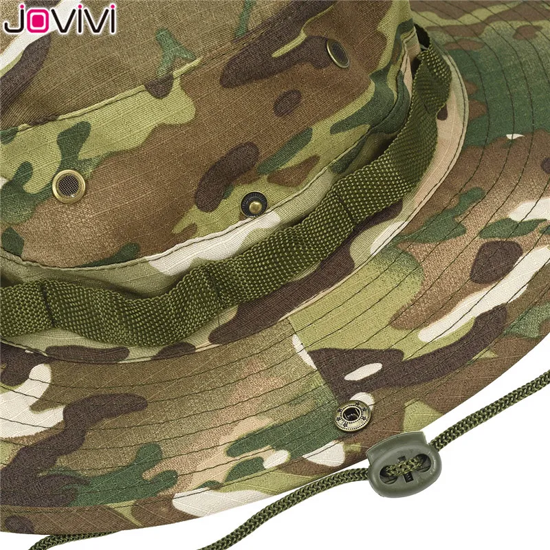Jovivi 1 шт. уличная шляпа Boonie с широкими полями, дышащие сафари рыболовные шляпы для защиты от УФ-лучей, складная Военная Кепка, пара уличных шапок