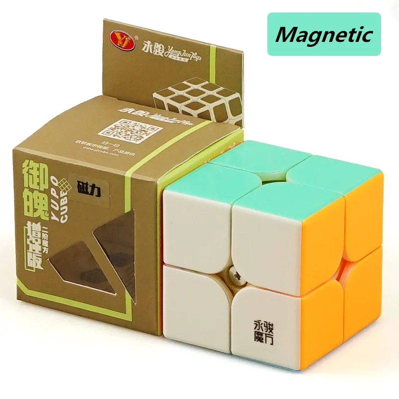 Yongjun Yupo 2x2x2 2 Магнитный куб 2x2 скоростной Куб ВОЛШЕБНЫЙ магнит Cubo Magico 2*2 магниты прозрачный пазл черная Игра Головоломка Neo кубик рубика магнитный