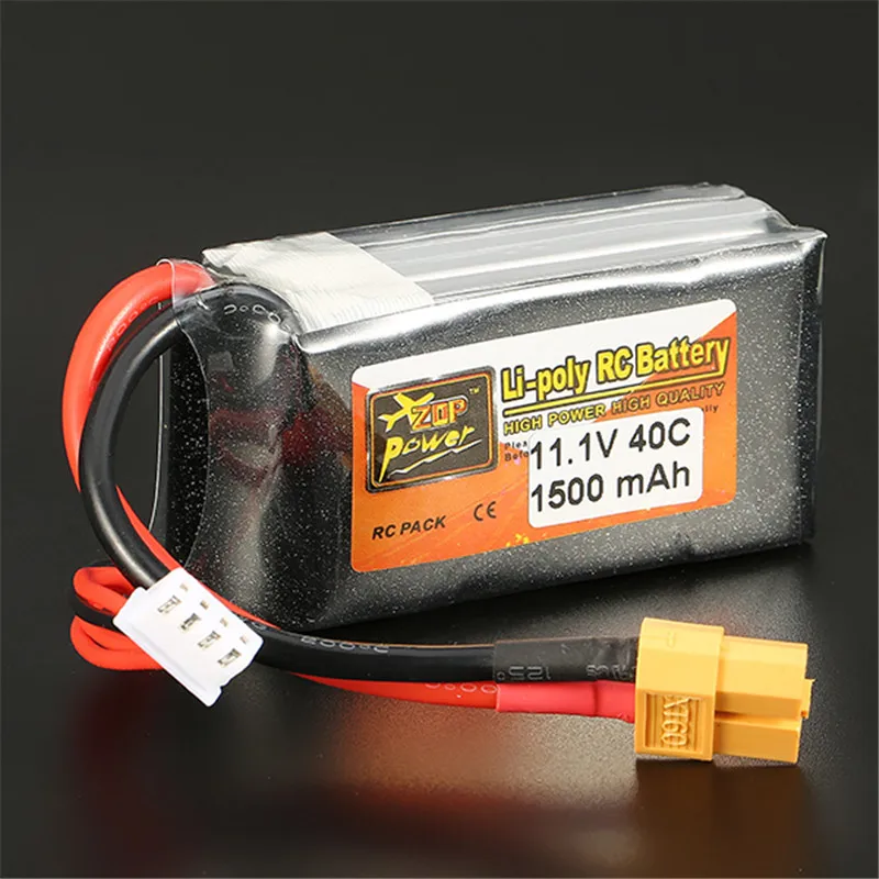 Перезаряжаемая Lipo батарея ZOP Power 11 1 В 1500 мАч 40C 3S XT60 разъем для радиоуправляемой