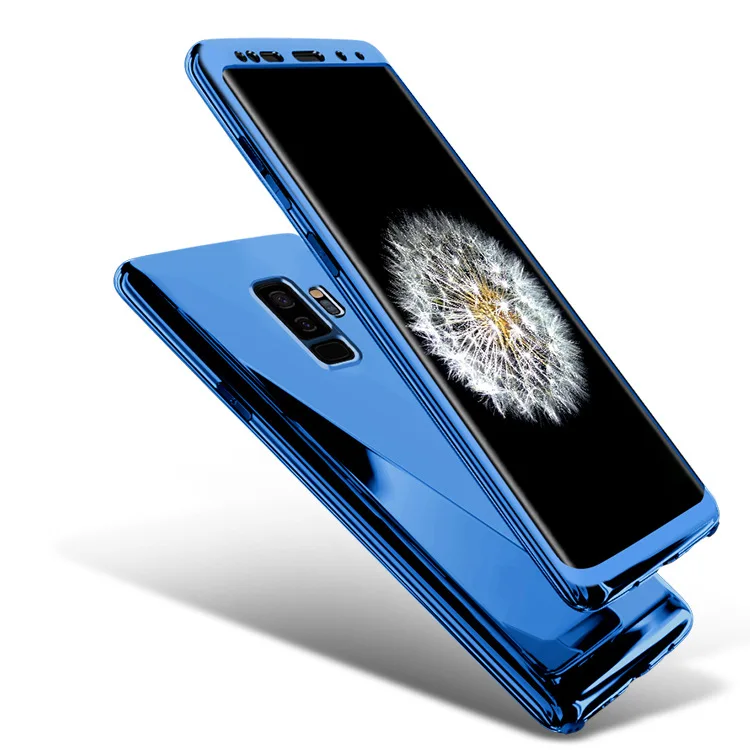 360 градусов покрытие зеркальный чехол s Роскошный для samsung S10 полное закаленное