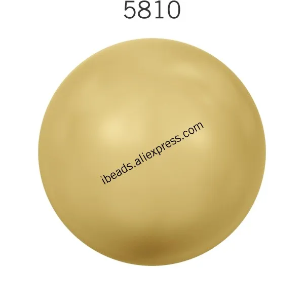 Gold 296 Кристалл от Swarovski 5810 круглая жемчужная бусина с полным просверленным отверстием, Бисероплетение для DIY браслетов, ювелирных изделий - Цвет: Gold 296