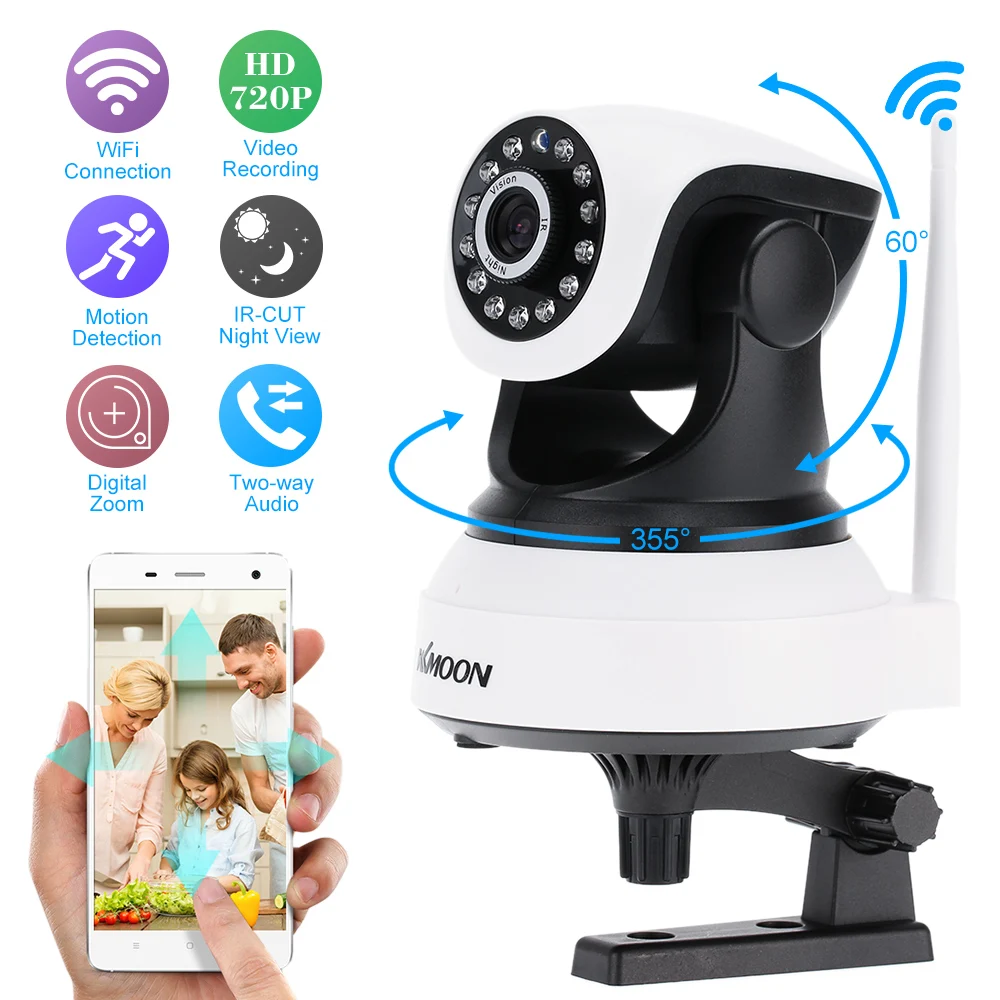 KKMOON беспроводная Wifi 720P H.264 P2P камера безопасности сетевая ИК домашняя наблюдения