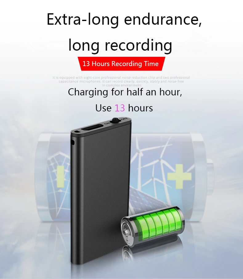 8 ГБ мини аудио диктофон USB Flash Профессиональный цифровой HD диктофон записывающая ручка Denoise MP3 музыкальный плеер на большие расстояния
