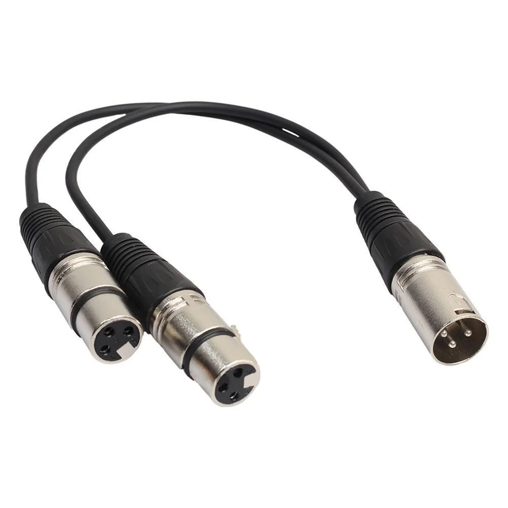 XLR 3 контактный сплиттер Y образный адаптер штекер на 2 гнезда DMX кабель для