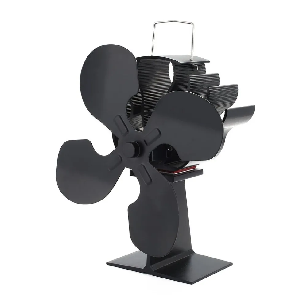 4 лопасти Тепловая печь вентилятор для бревен деревянная горелка камина