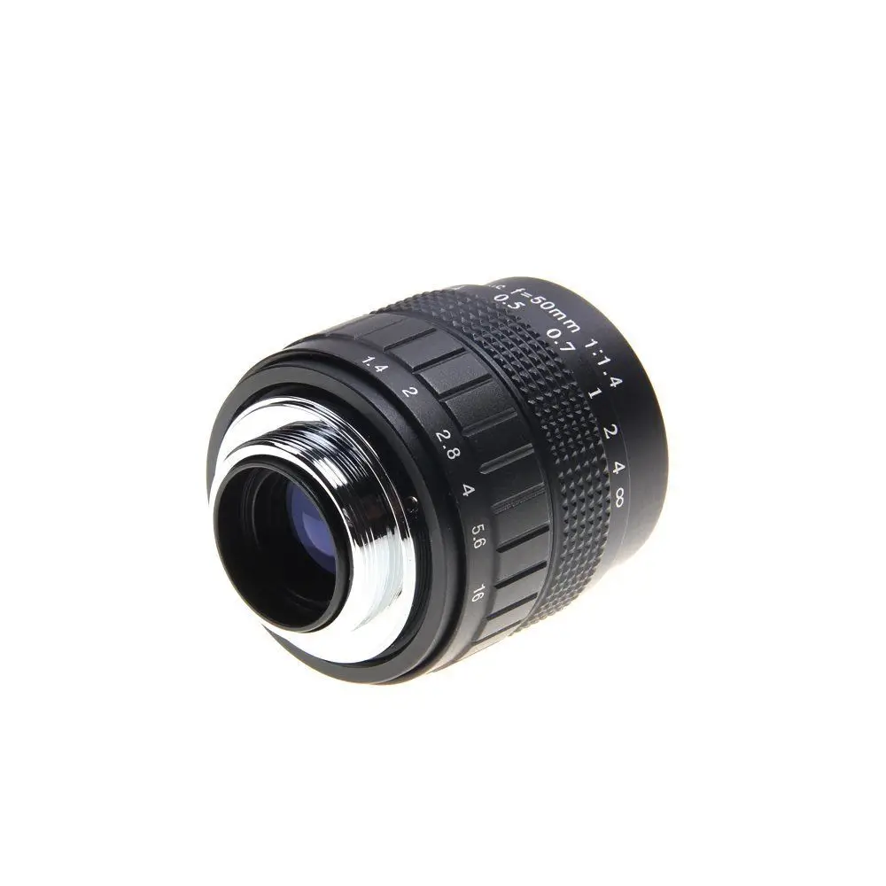 Объектив для телевизора 50 мм F1.4 с креплением C макро кольцом и блендой Panasonic Micro 4/3