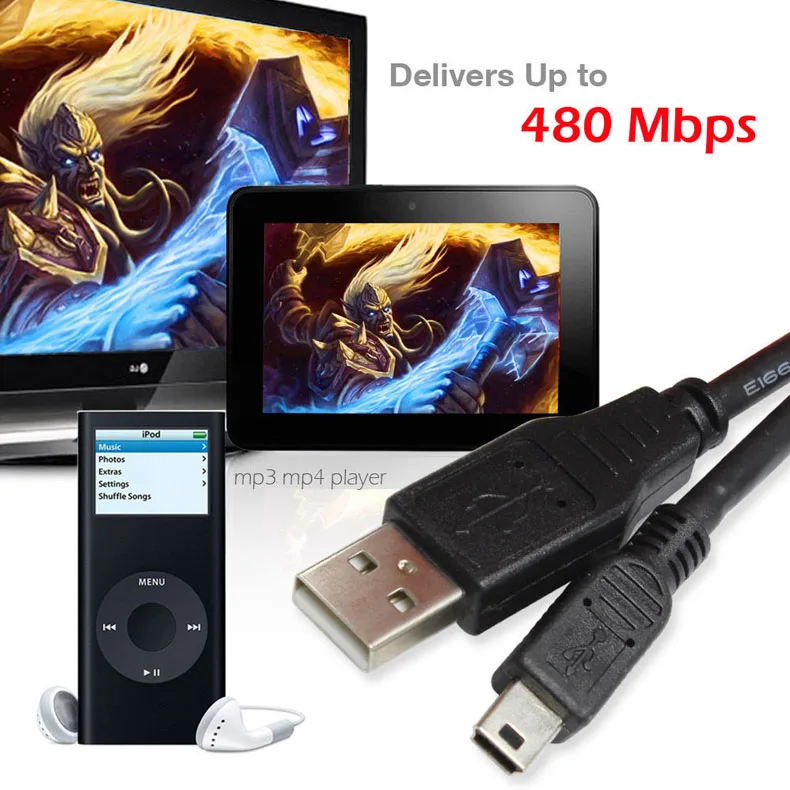 3 метра 2 0 Мини USB зарядное устройство кабель Шнур для Sony PS3 контроллер чистой меди