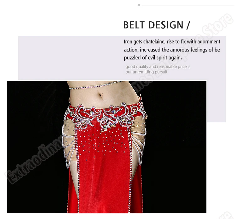 Women Belly Dance Costume Set Carnival Oriental Dance Suit Stage Performance Outfits Sexy Bra Skirt Belt Handmade 3 Colors