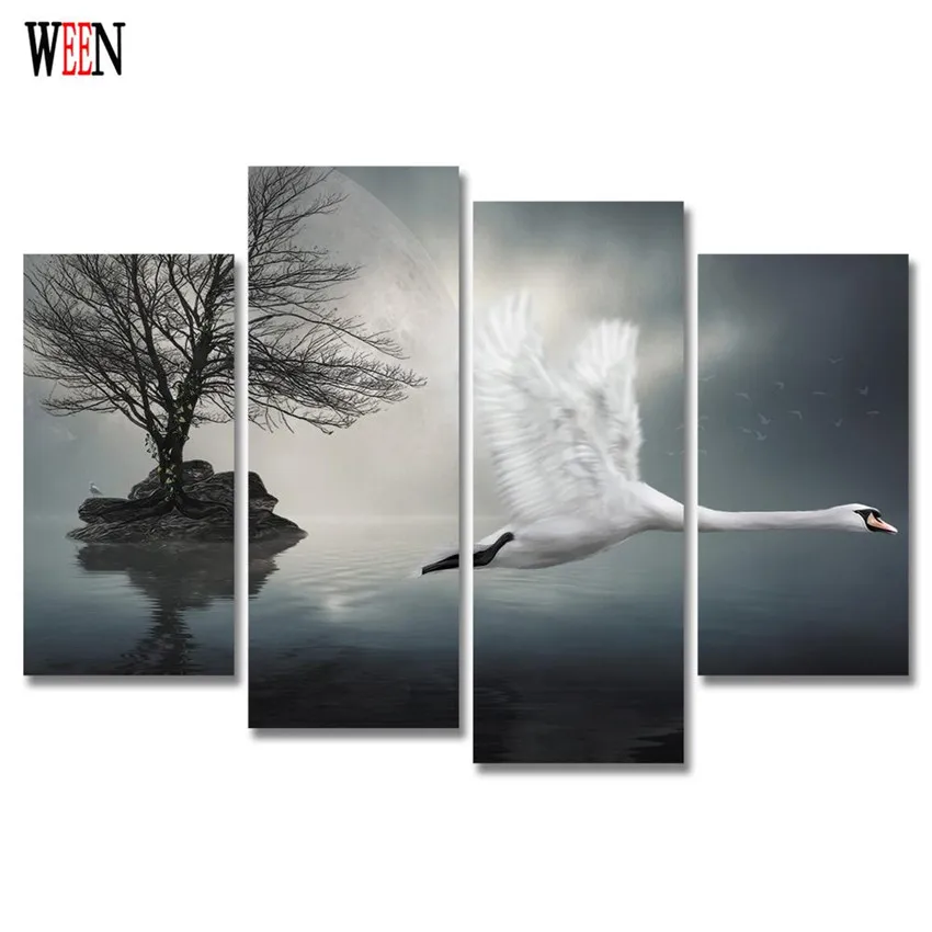 Волк Холст Искусство 4 шт лошадь современные фотографии животных на стену Лев