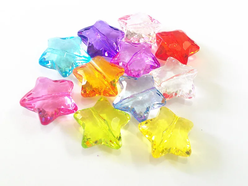 (Сначала выберите цвет) оптовая продажа прозрачных акриловых звездных бусин 27 мм