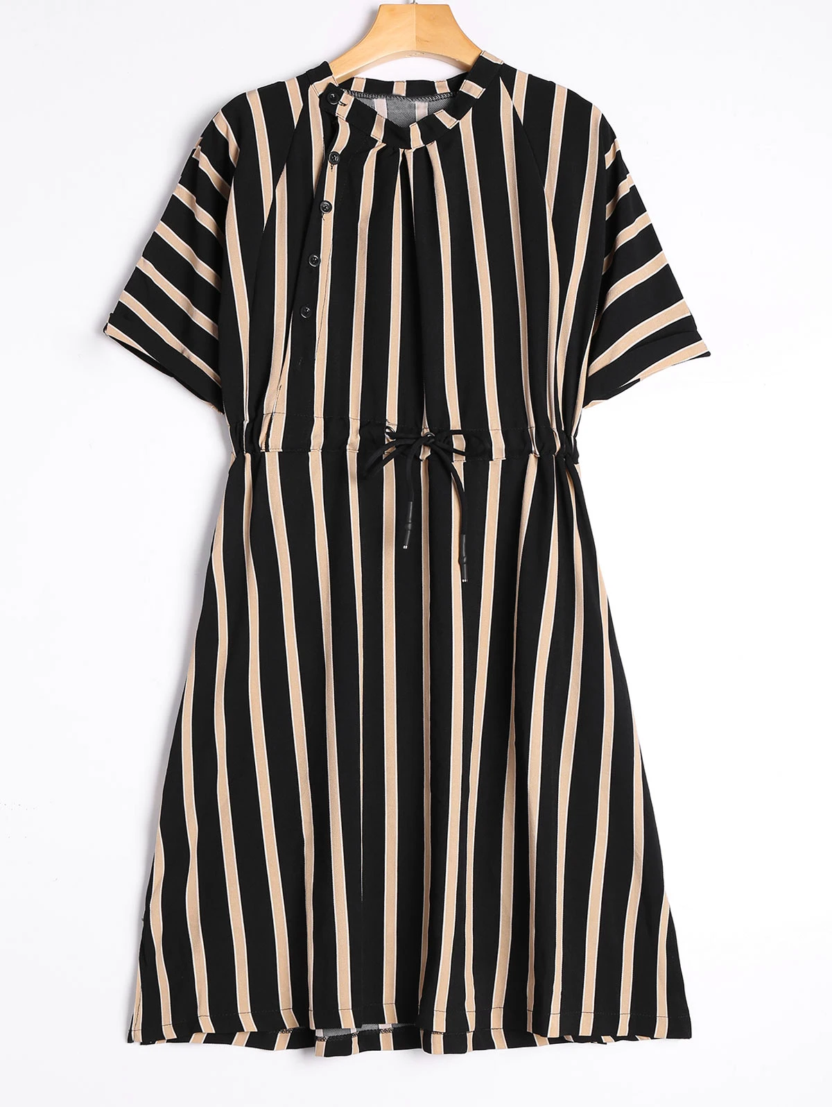 ZAFUL Half Sleeve Striped Drawstring Dress | Женская одежда