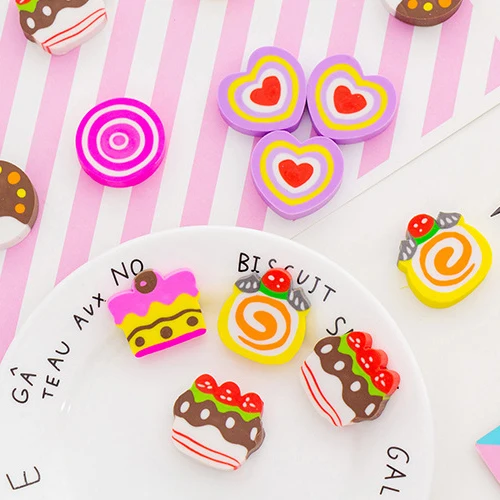 60 шт. набор ластиков kawaii милые Ластики для торта детей школьные карандаши