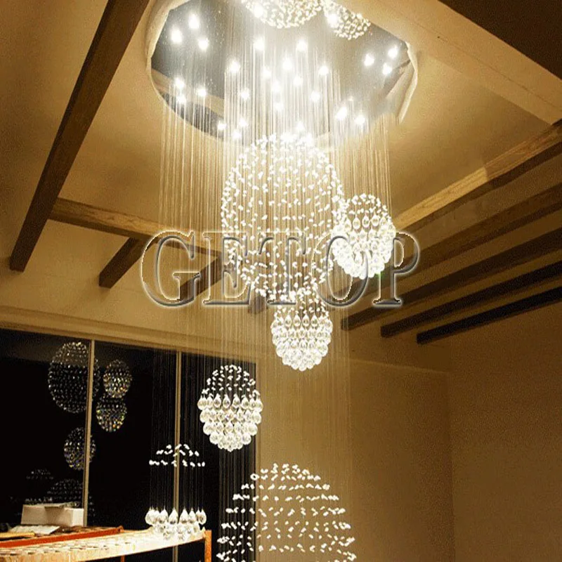 T Лучшая цена кристалл droplight лестница столовая потолочный светильник Гостиная