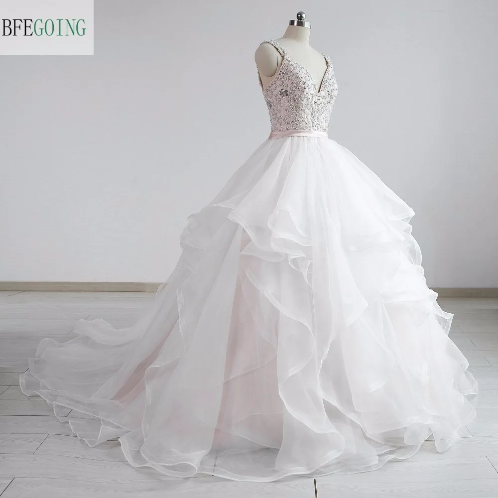 ТРАПЕЦИЕВИДНОЕ свадебное платье из тюля цвета слоновой кости с длинным шлейфом