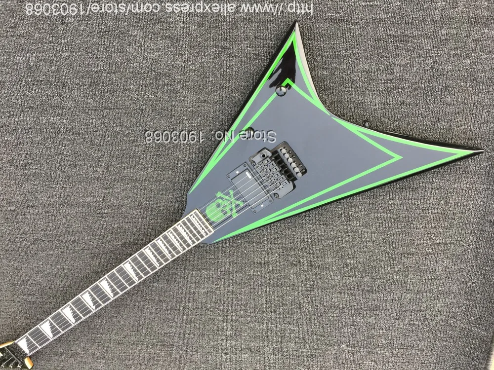 Custom shop ALEXI LAIHO зеленая подпись электрогитара, высокое качество ES V форма двойной тремоло гитара