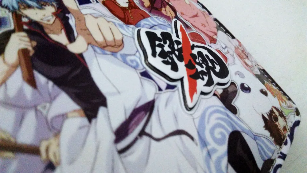 Аниме гинтама Саката гинтоки ПУ короткий бумажник на кнопке/кошелек с твердой