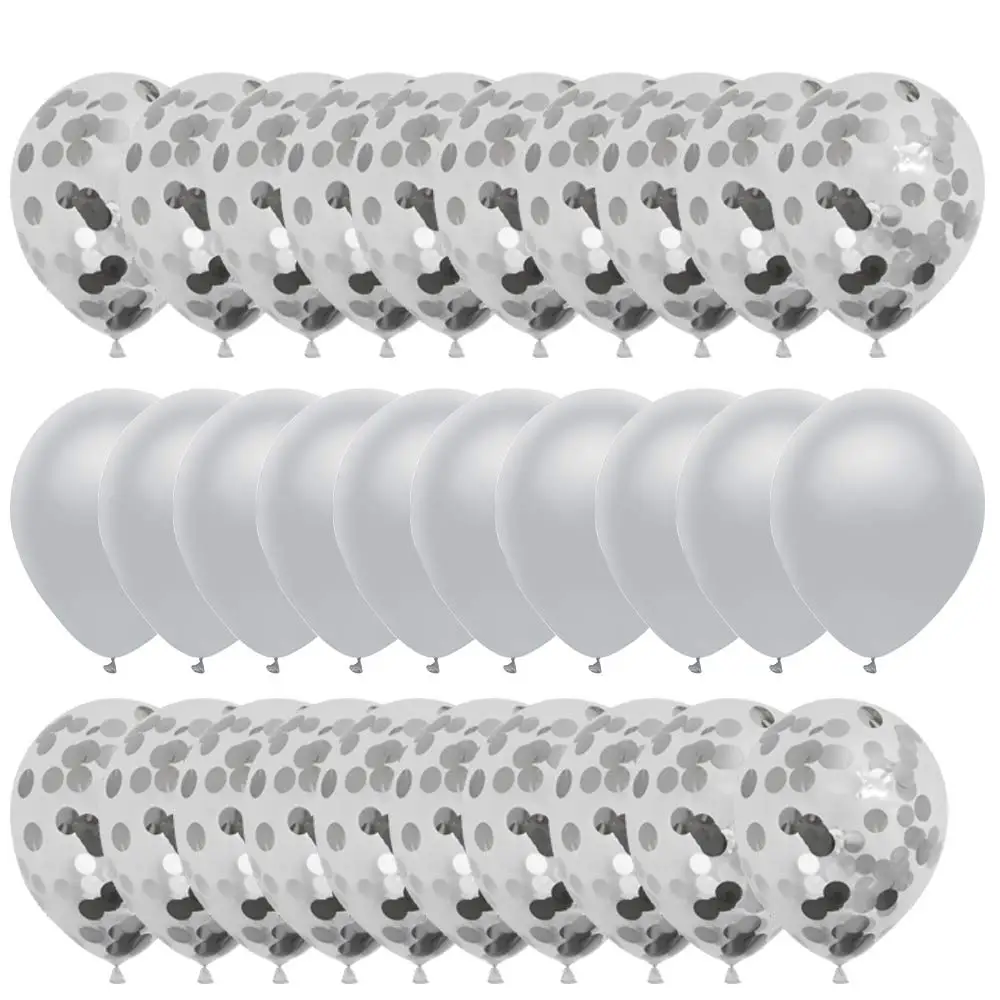 20 шт./лот вечерние воздушные шары серебряного цвета на годовщину день рождения