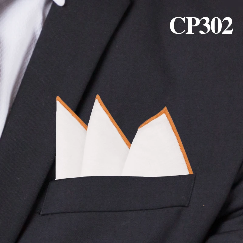 CP302 Модные хлопковые карманные квадратные белые костюмы, носовые платки, одноцветные носовые платки, Повседневные Вечерние платки - Цвет: CP302