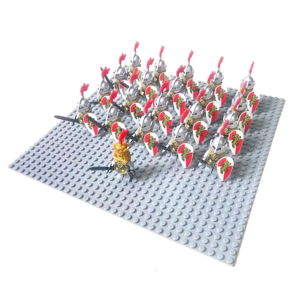 21pcs Red Lion B 21 шт. замок Рыцари зеленый дракон рыцарь Серебряный ястреб Синий Лев совместимый Строительный Блок Кирпич аксессуар Sluban Decool фигурки - Цвет: 21pcs Red Lion B