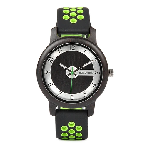 R11-2 Relogio Masculino БОБО птица силиконовые часы Для мужчин древесины бамбука Для женщин часы кварцевые erkek коль saati принять логотип Прямая - Цвет: R11-2