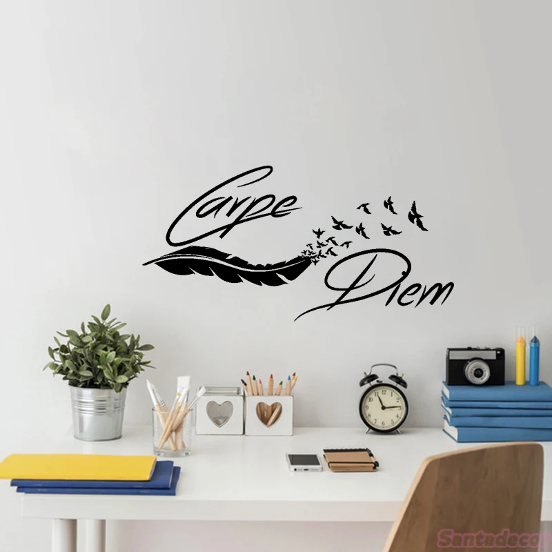 Декоративная Виниловая наклейка Carpe Diem для стен Съемный Настенный декор гостиной
