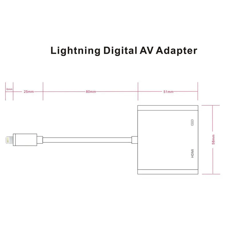 AHHROOU 1080P HDMI кабель для Lightning-AV HDMI/HD ТВ цифровой кабель адаптер для iPhone X 8 для iPhone 7 Plus для iPad Mini