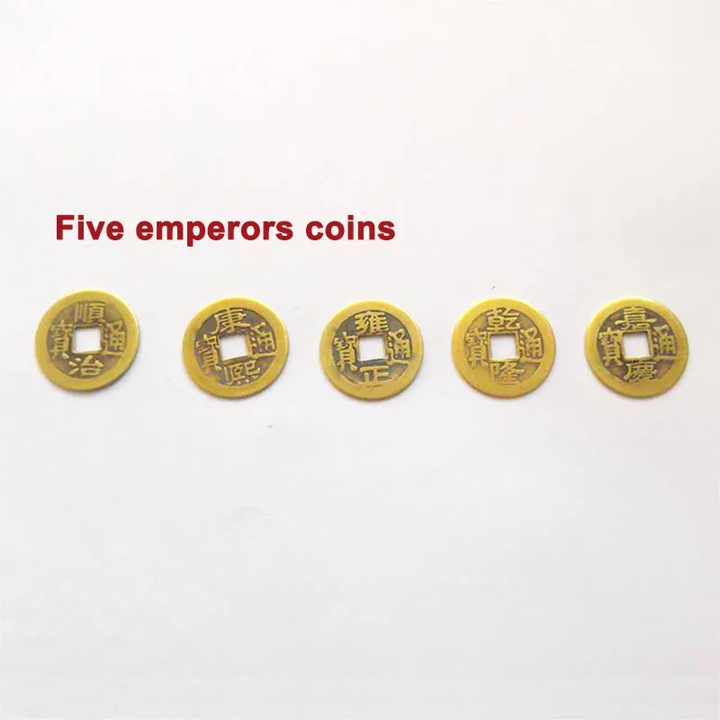 23 мм китайский фэн-шуй украшения Lucky I Ching Dynasty древние медные монеты 8 5 десять императоров старинные деньги на удачу домашний декор - Цвет: 5 emperor coins