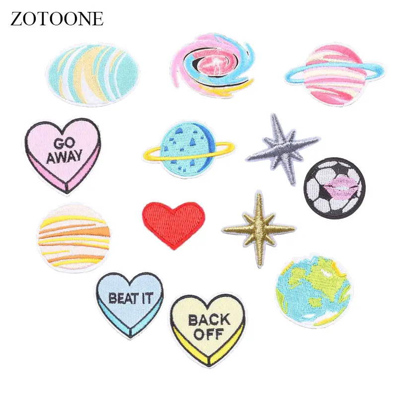 Нашивки ZOTOONE с планетами наклейки в виде сердца самодельные нашивки