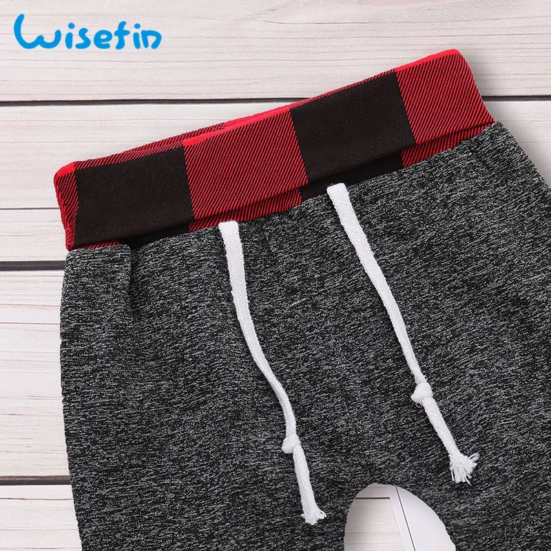 Wisefin/комплект одежды для новорожденных мальчиков; зимняя одежда в клетку для маленьких мальчиков; комплект одежды из 2 предметов с капюшоном для новорожденных; комплект одежды с длинными рукавами для мальчиков