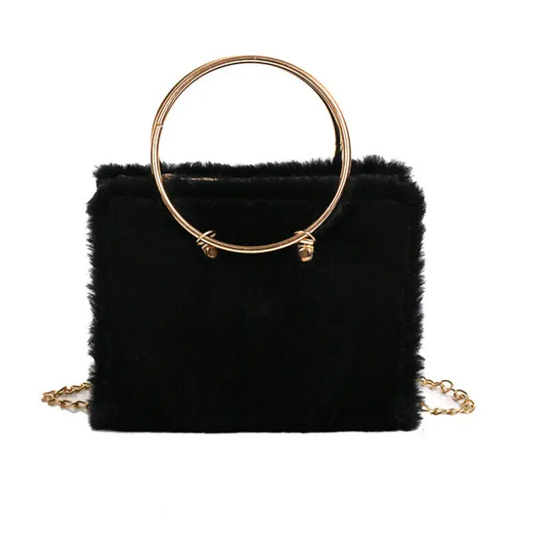 Женская сумка-мессенджер маленькая с мехом | Багаж и сумки