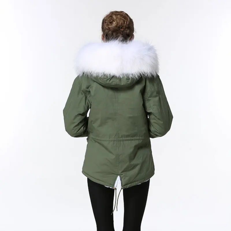 Парка женская зимняя с большим капюшоном и мехом енота| |