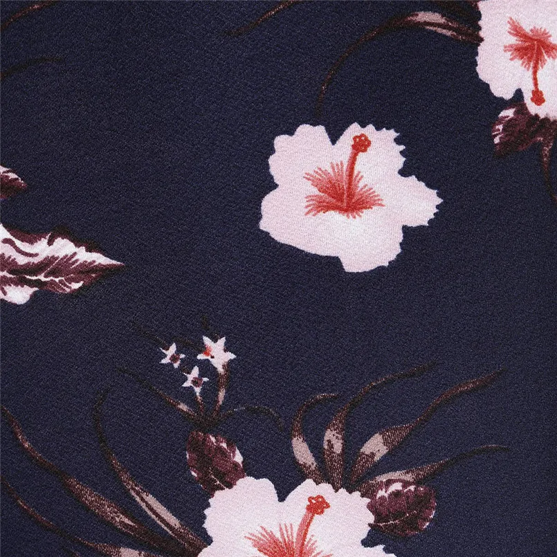 2019 Fashion Womens Casual Printed O-Neck Ruffles Mini Dress New Arrival vestidos | Женская одежда