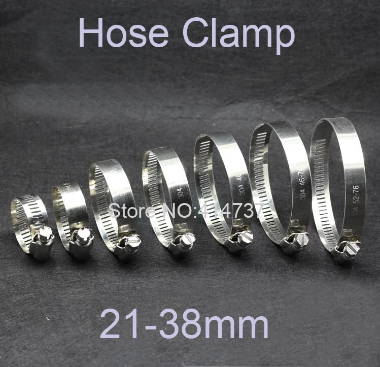 

30 шт./лот высококачественный американский зажим для шланга 21-38 мм, зажим для шланга из нержавеющей стали 304