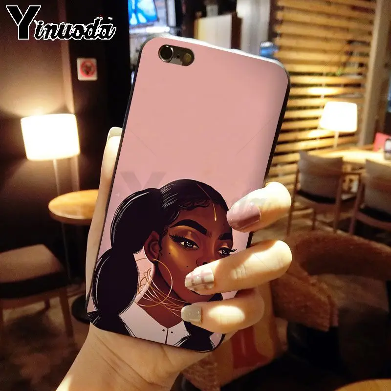 Yinuoda coque для iphone 11 11pro max funda африканская красота афро затяжки черная девочка меланин поппин узор мягкий чехол для iphone X XS MAX 8 7plus 5s 6s XR чехол