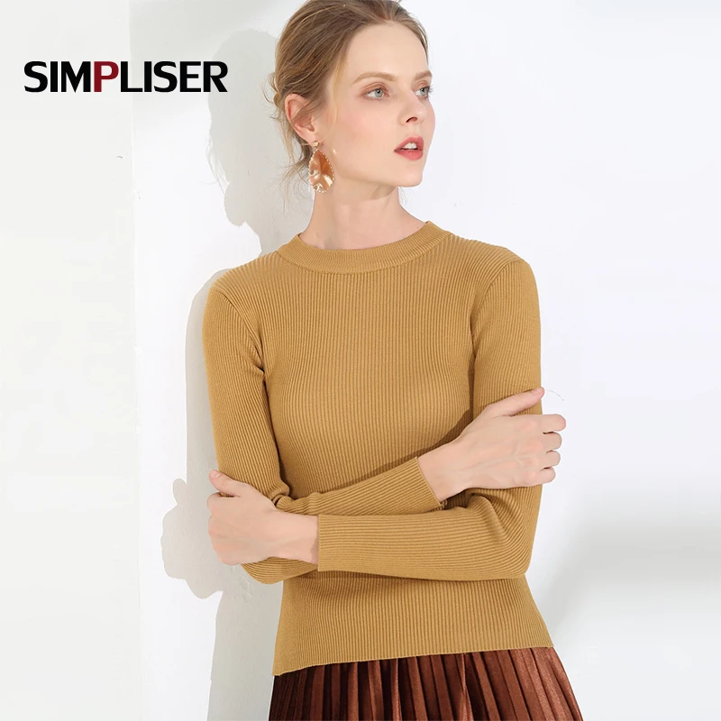 Облегающие Женские вязаные свитера 2018 новые зимние пуловеры с высоким