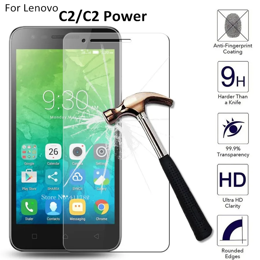 Для lenovo C2 K10a40 защита экрана 9H Закаленное стекло пленка для lenovo C2 power K10-A40 5,0 дюймов Чехол