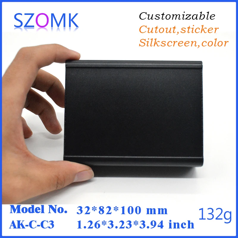 1 шт. 32*82*100 мм анодированный черный алюминиевый Штампованный корпус коробка gps