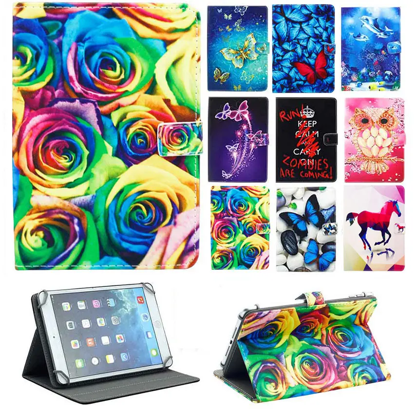 Универсальный чехол 7 дюймов чехол для 7 ''планшетных ПК для samsung huawei Lenveo Tab Amazon RCA 7,0 кожаный флип-чехол с подставкой