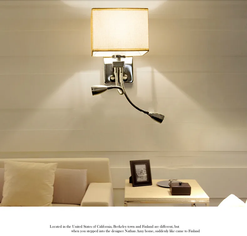 Новый гибкий шланг светодиодный настенный светильник 2 Вт серебристый с тканью